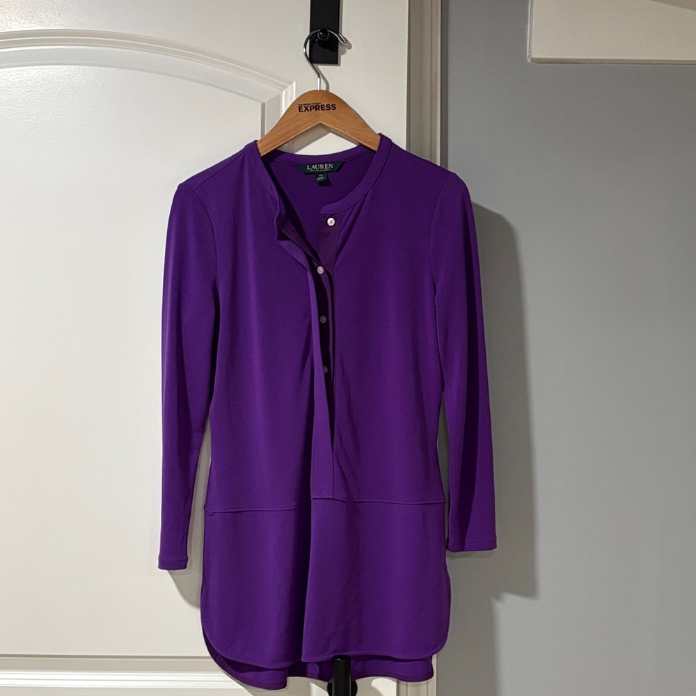 Lauren Ralph Lauren Women's Rich Purple Button Down Shirt